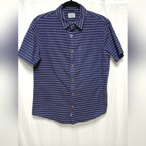 MARINE LAYER Men's 100% Cotton Stretch Selvage Short Sleeve Shirt. Size S